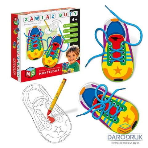 Multigra Zabawka kreatywna MONTESSORI -ZABAWKA EDUKACYJNA ZAWIĄŻ BUTY Multigra