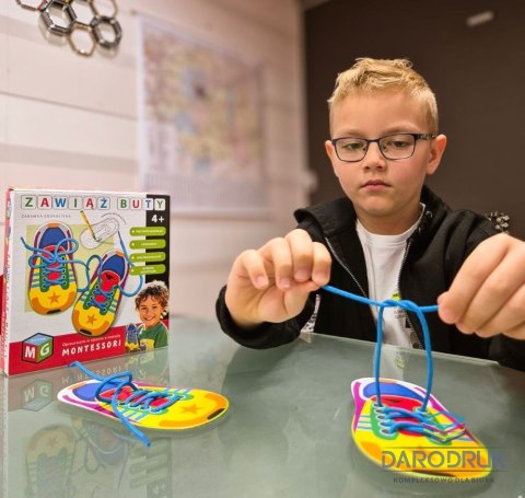 Multigra Zabawka kreatywna MONTESSORI -ZABAWKA EDUKACYJNA ZAWIĄŻ BUTY Multigra