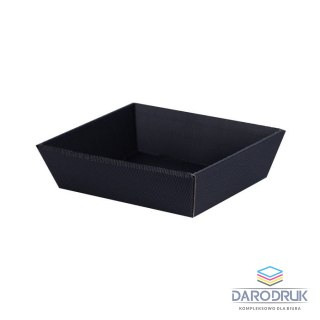 Paw Kosz prezentowy mały z czarnej tektury z otwartą falą 21 x 17 x 7 cm 10szt Paw (GM-KC-1)