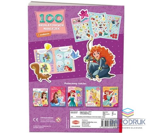 Ameet Książka dla dzieci Disney Księżniczka. 100 brokatowych naklejek Ameet (NB 9108)