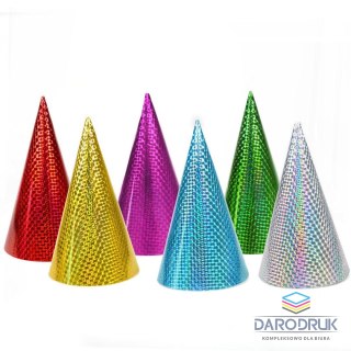Arpex Czapka party holograficzna mix 23cm mix papier Arpex (KP3356F)