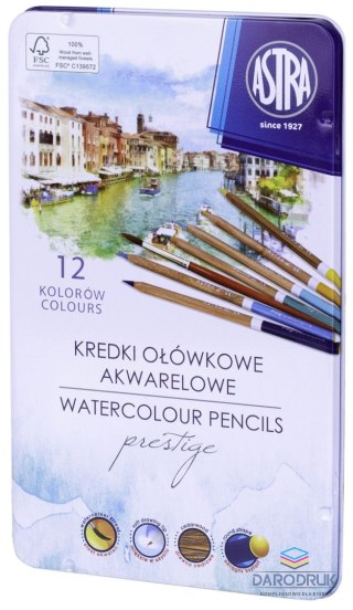 Astra Kredki akwarelowe z drewna cedrowego 12 kol. Astra