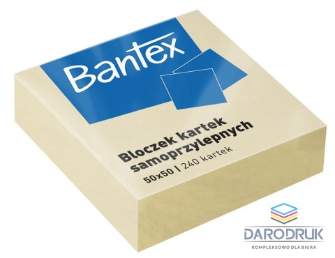 Bantex Notes samoprzylepny (karteczki) żółty 240k [mm:] 50x50 Bantex (400086400)