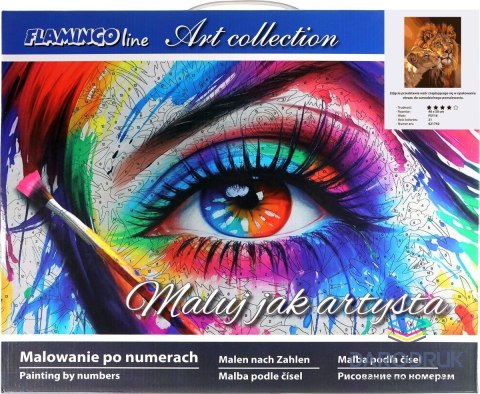 Flamingo Line Zestaw kreatywny Malowanie po numerach 40x50cm Lwy Flamingo Line (FSY16)