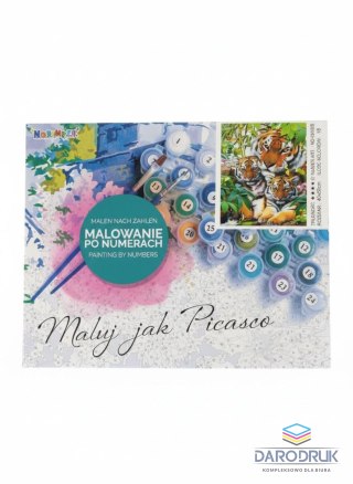 Norimpex Zestaw kreatywny malowanie po numerach - 3 tygrysy 40x50cm Norimpex (NO-1008215)