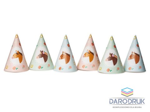 Partydeco Czapka party Konie, 16 cm mix papier Partydeco (CPP32)
