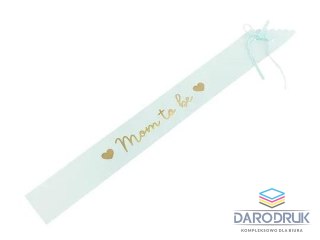 Partydeco Dekoracja Szarfa Mom to be, jasny tiffany blue, 75 cm Partydeco (SBS1-011TJ)