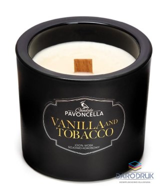 Pavoncella Świeczka ozdobna Classico Vanilla and Tabacco czarna 170g Pavoncella (5905711530394)