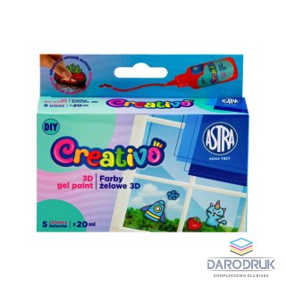 Creativo Farba do malowania na szkle do tworzenia naklejek żelowych kolor: mix 20ml 5 kolor. Creativo (301025013)