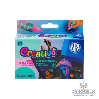Creativo Klej w tubie brokatowy, świecący w ciemności 20ml Creativo (332025010)