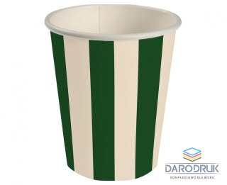 Godan Kubek jednorazowy paski zielono beżowe papier 250ml Godan (PG-KPA4)