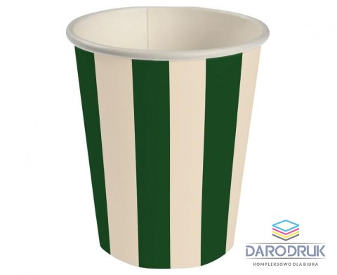 Godan Kubek jednorazowy paski zielono beżowe papier 250ml Godan (PG-KPA4)