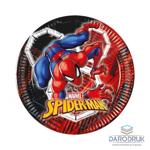 Godan Talerz jednorazowy Spiderman papier śr. 200mm 8 szt Godan (97314)