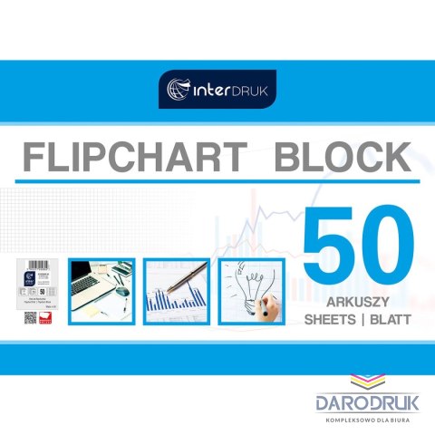 Interdruk Blok do tablic flipchart 50k. 70g krata [mm:] 1000x640 Interdruk (FLI50#)
