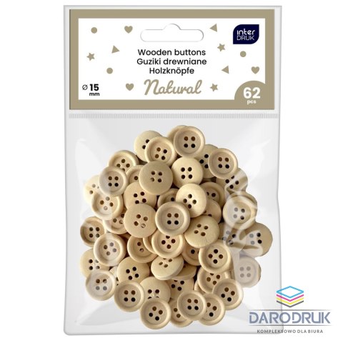 Interdruk Guziki mix kolrów mix 62 szt Interdruk (naturalne)