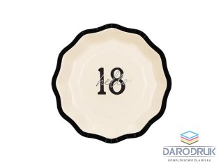 Partydeco Talerz jednorazowy Hello 18 papier śr. 180mm 6 szt Partydeco (TPP61-18)
