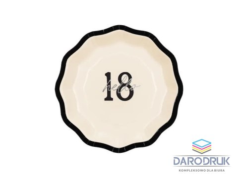 Partydeco Talerz jednorazowy Hello 18 papier śr. 180mm 6 szt Partydeco (TPP61-18)