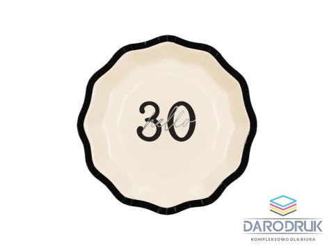 Partydeco Talerz jednorazowy Hello 30 papier śr. 180mm 6 szt Partydeco (TPP61-30)