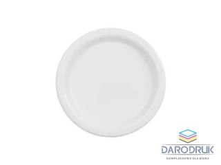 Partydeco Talerz jednorazowy biały papier śr. 180mm 6 szt Partydeco (TPP90-008)