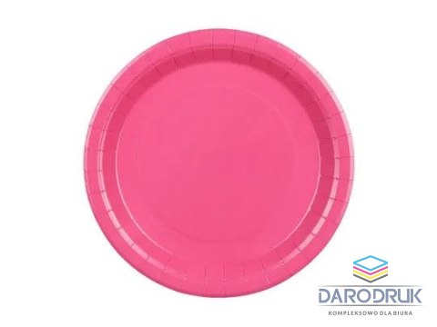 Partydeco Talerz jednorazowy ciemny róż papier śr. 230mm 6 szt Partydeco (TPP102-006)