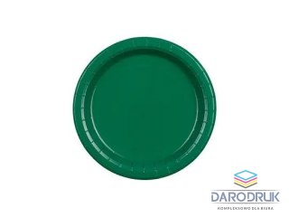 Partydeco Talerz jednorazowy ciemny zielony papier śr. 180mm 6 szt Partydeco (TPP90-012C)