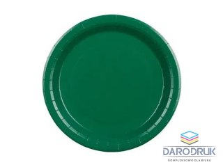 Partydeco Talerz jednorazowy ciemny zielony papier śr. 230mm 6 szt Partydeco (TPP102-012C)