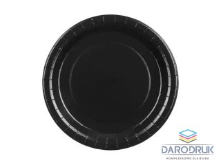 Partydeco Talerz jednorazowy czarne papier śr. 230mm 6 szt Partydeco (TPP102-010)