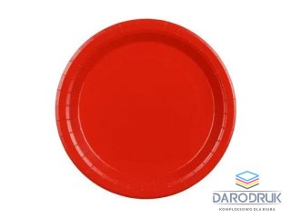 Partydeco Talerz jednorazowy czerwone papier śr. 230mm 6 szt Partydeco (TPP102-007)
