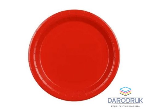Partydeco Talerz jednorazowy czerwone papier śr. 230mm 6 szt Partydeco (TPP102-007)