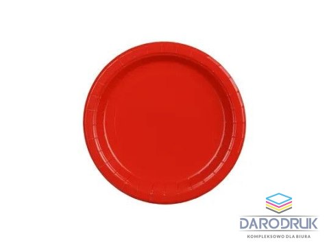 Partydeco Talerz jednorazowy czerwony papier śr. 180mm 6 szt Partydeco (TPP90-007)