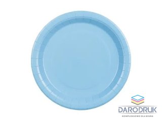 Partydeco Talerz jednorazowy jasny niebieski papier śr. 230mm 6 szt Partydeco (TPP102-001J)