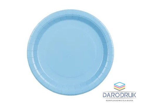Partydeco Talerz jednorazowy jasny niebieski papier śr. 230mm 6 szt Partydeco (TPP102-001J)