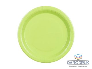 Partydeco Talerz jednorazowy jasny zielony papier śr. 230mm 6 szt Partydeco (TPP102-102)