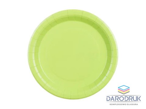 Partydeco Talerz jednorazowy jasny zielony papier śr. 230mm 6 szt Partydeco (TPP102-102)