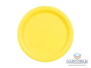 Partydeco Talerz jednorazowy żółte papier śr. 230mm 6 szt Partydeco (TPP102-084)