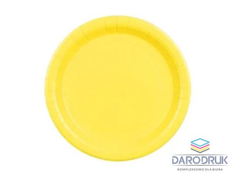 Partydeco Talerz jednorazowy żółte papier śr. 230mm 6 szt Partydeco (TPP102-084)