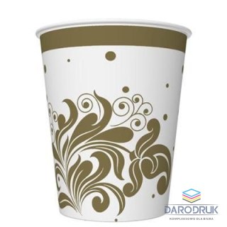 Pol-mak Kubek jednorazowy maki Kropki, Ornamenty, Złote papier 250ml Pol-mak (KM01_OG_054602)