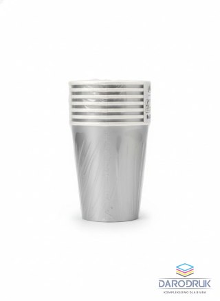 Pol-mak Kubek jednorazowy maki Srebrne, Unicolour papier 250ml Pol-mak (KM02_OG_005500)