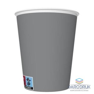 Pol-mak Kubek jednorazowy maki Srebrne, Unicolour papier 250ml Pol-mak (KM02_OG_005500)