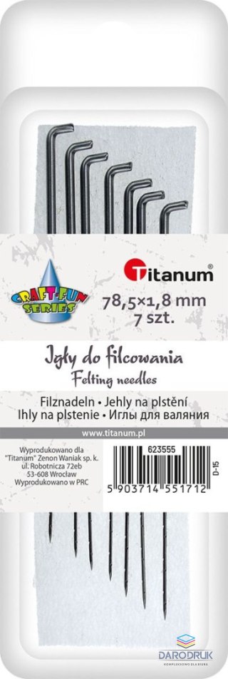 Titanum Igły Craft-Fun Series IGŁY do filcowania metal Titanum 7 sztuk