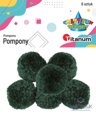Titanum Pompony Craft-Fun Series Ciemna butelkowa zieleń zielone 6 szt Titanum (DIY19308)