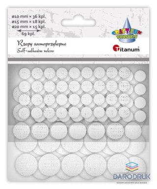 Titanum Rzepy Craft-Fun Series samoprzylepne białe 3 rozmiary 69 szt Titanum (5903714546992)