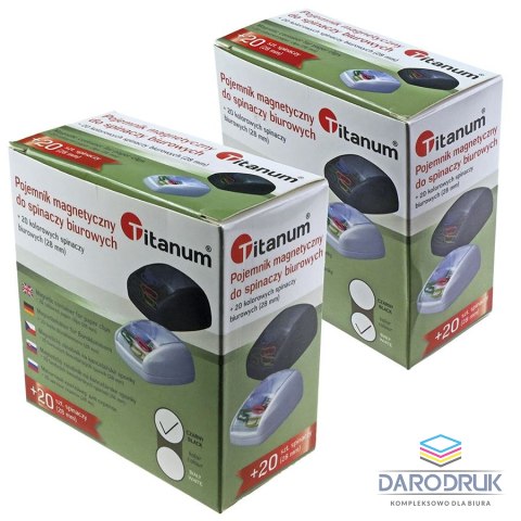 Titanum Spinacze standard w pudełku magnetycznym kolorowe 28mm 20 szt Titanum