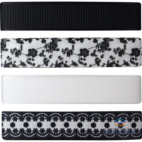 Titanum Wstążka Craft-Fun Series zestaw 16x4 [mm x m] biało-czarna Titanum (S1804-5)