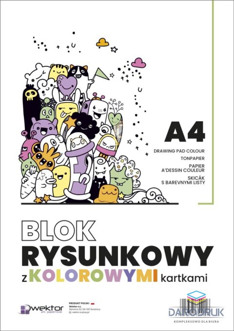 Wektor Blok rysunkowy kolor A4 mix 80g 20k Wektor