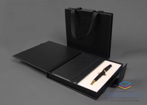 Cresco Zestaw piśmienniczy PREMIUM SYMPHONY CZARNO-ZŁOTY DŁUG.+NOTES W ETUI PREMIUM Cresco (8500012-03)