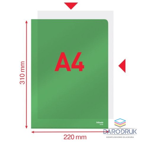 Esselte Ofertówka A4 kolor: zielony typu L 150 mic. Esselte (55436)