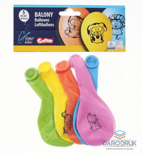 Godan Balon gumowy PREMIUM ZWIERZĄTKA 5 szt mix 300mm 12cal Godan (GS110/P145)