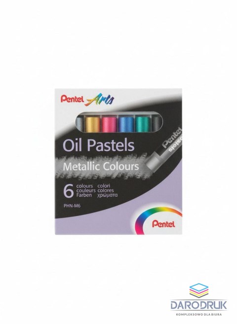 Pentel Pastele olejne 6kol fluorescencyjne 840010402483 6 kol. Pentel (PHN-M6)