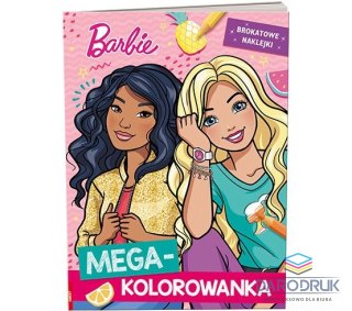 Ameet Książka dla dzieci Barbie™. Megakolorowanka. Brokatowe naklejki Ameet (KOLB 1101)